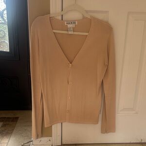 Women's Tan Cardigan Sweater Size L